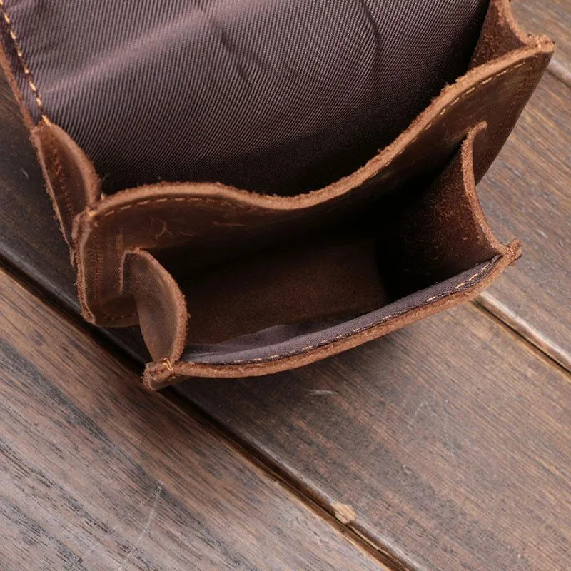 Leather Mens Cigarette Cases with Belt Loop Cell Phone Holster Belt Pouch for Men