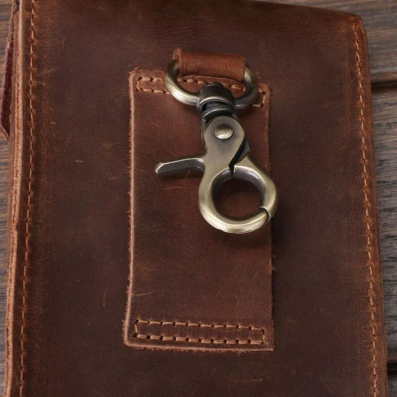 Leather Mens Cigarette Cases with Belt Loop Cell Phone Holster Belt Pouch for Men