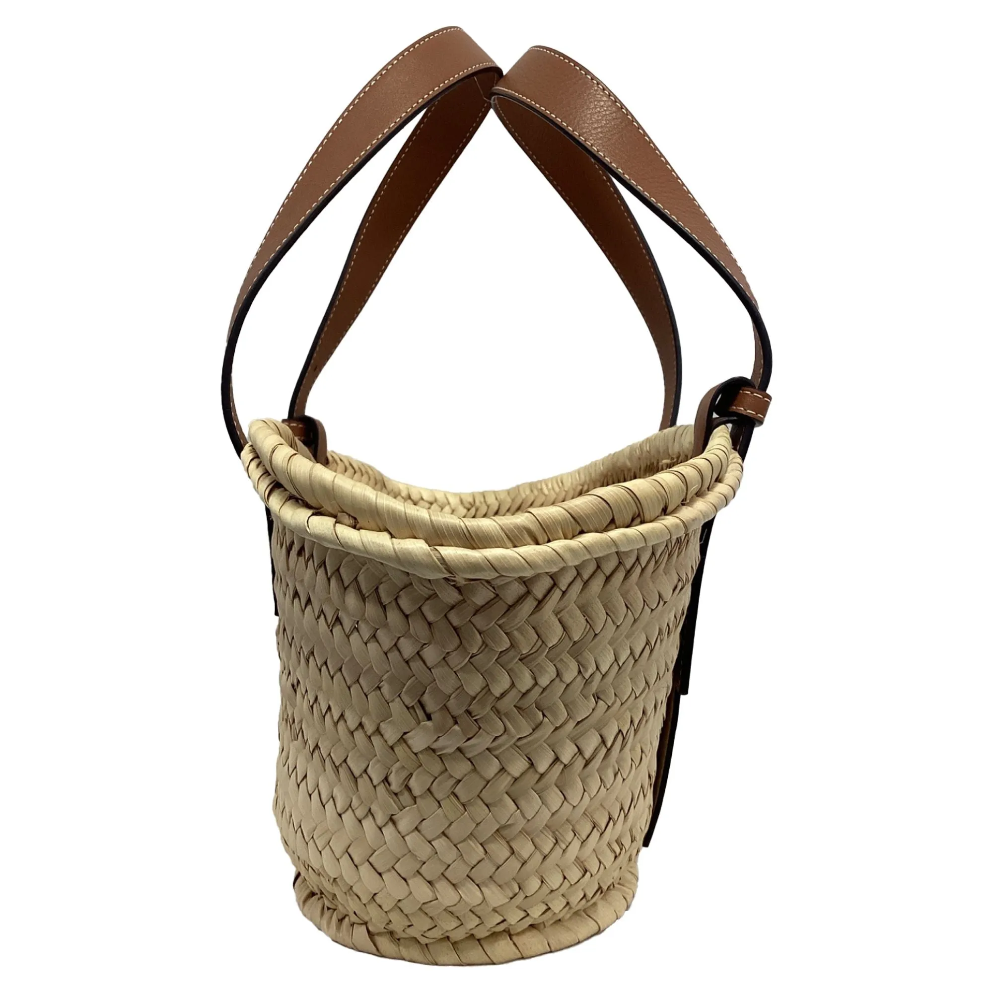 Loewe Small Basket Tote Bag in Brown Raffia