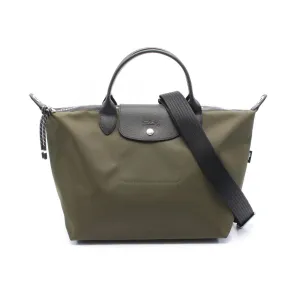 Longchamp  Canvas Leather Tote Bag (Pre-Owned)