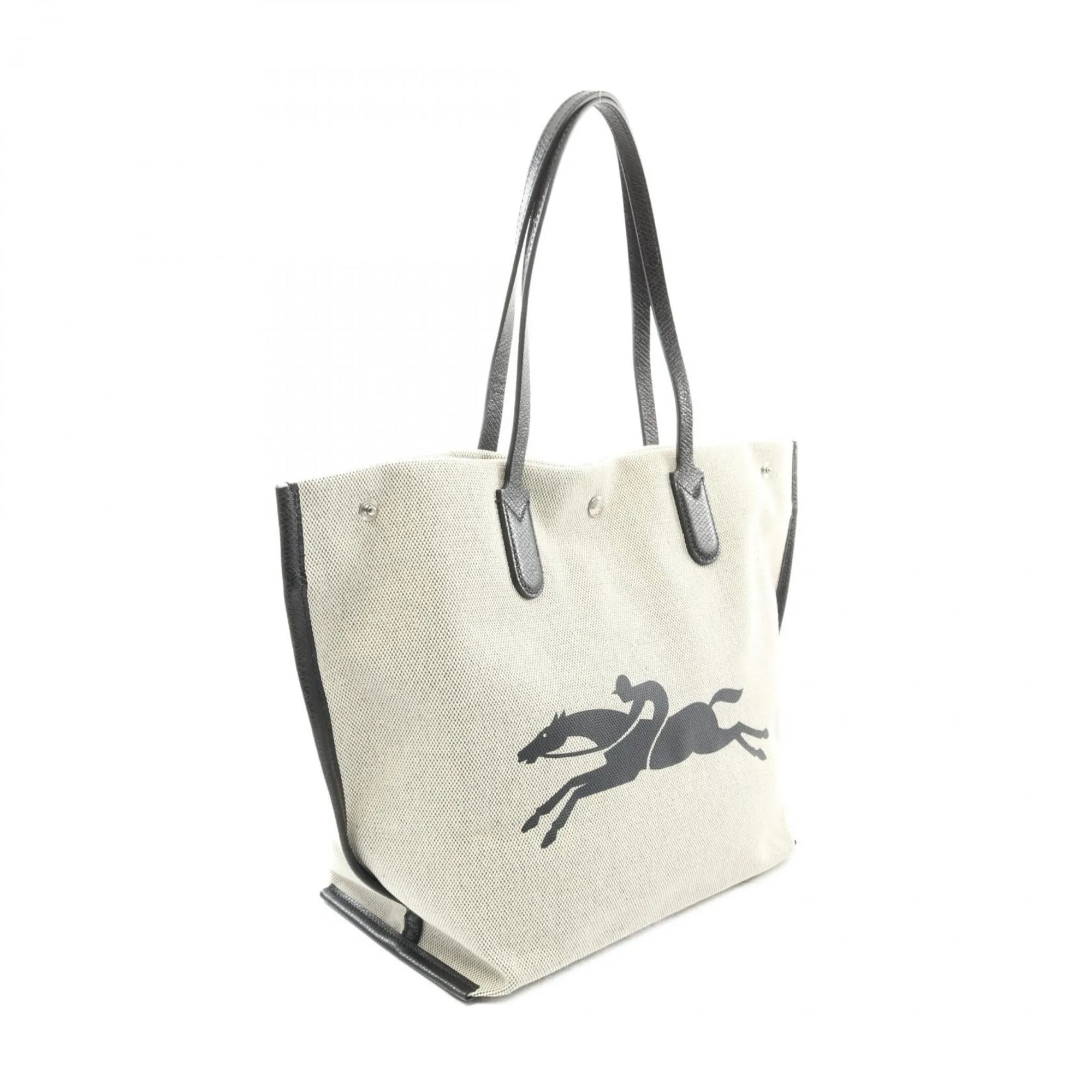 Longchamp  Fabric Leather Tote Bag (Pre-Owned)