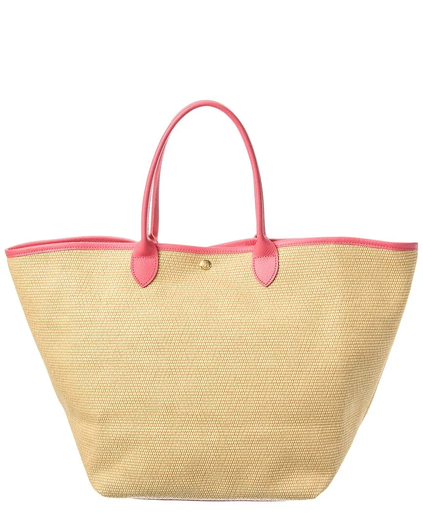 Longchamp Le Pliage Collection Large Raffia Basket Bag