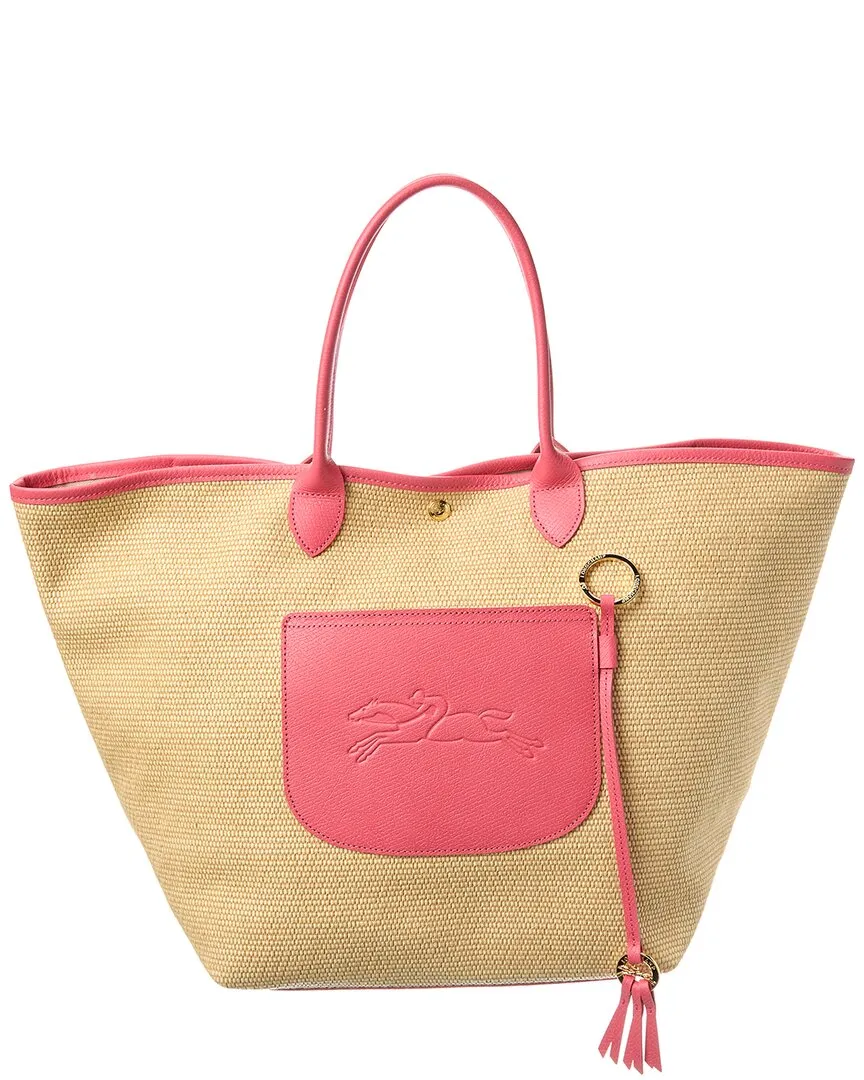 Longchamp Le Pliage Collection Large Raffia Basket Bag