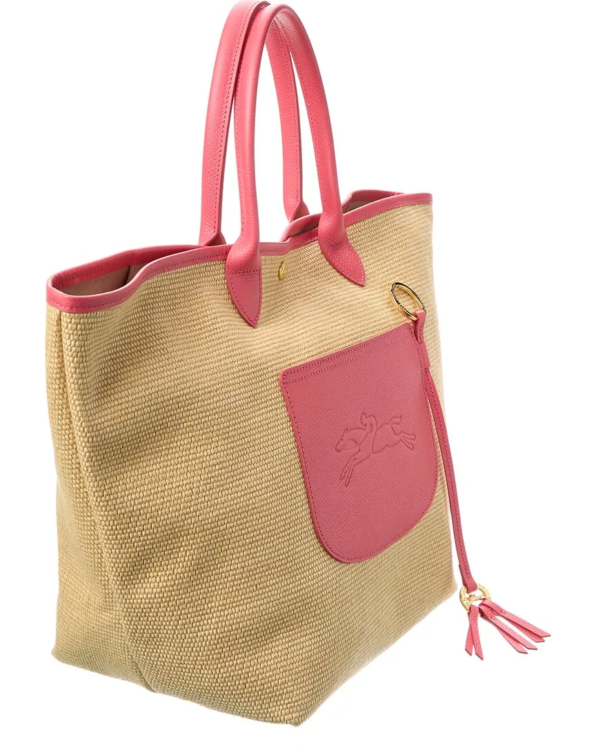 Longchamp Le Pliage Collection Large Raffia Basket Bag