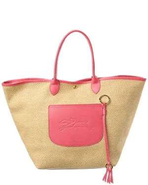 Longchamp Le Pliage Collection Large Raffia Basket Bag