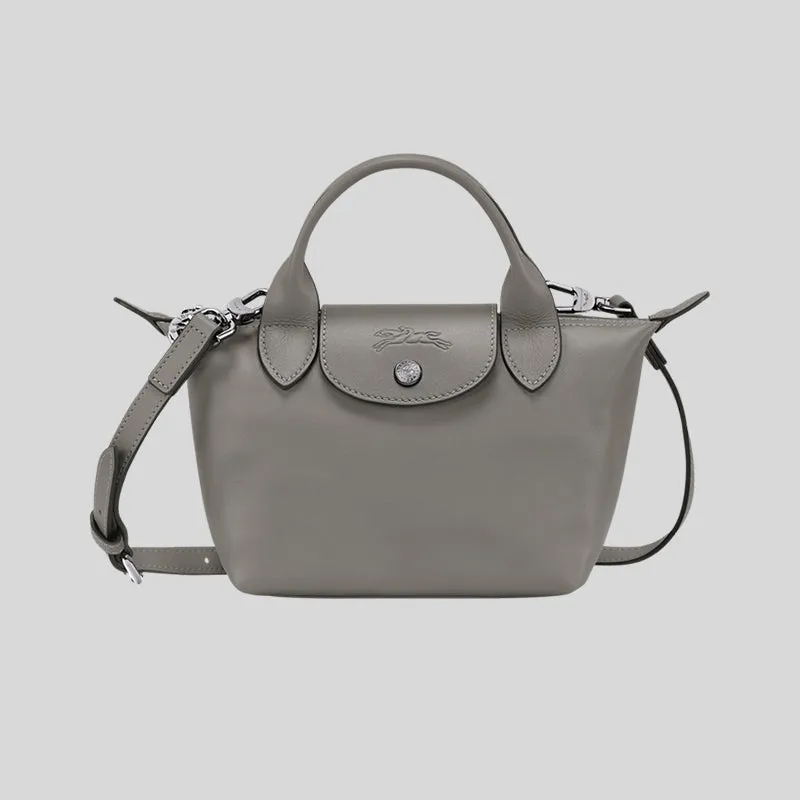 LONGCHAMP Le Pliage Extra XS Leather Handbag Turtledove L1500987