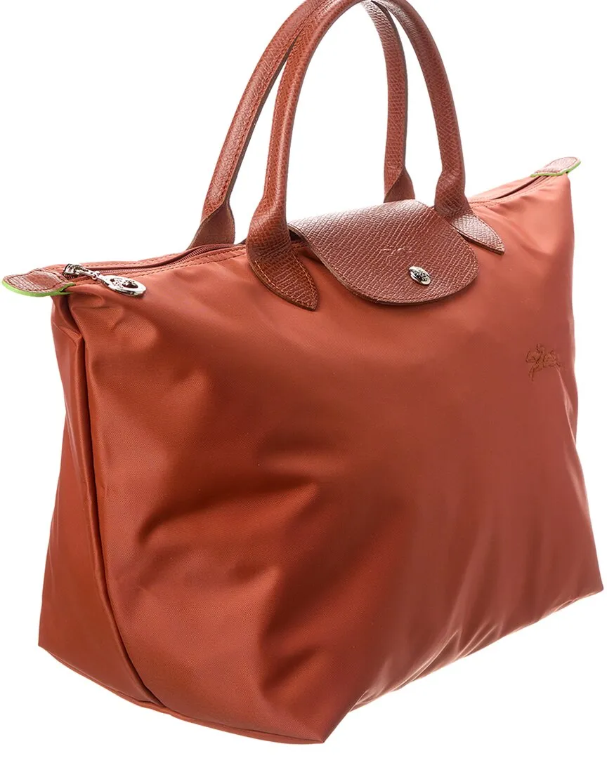 Longchamp Le Pliage Green Medium Canvas Handbag