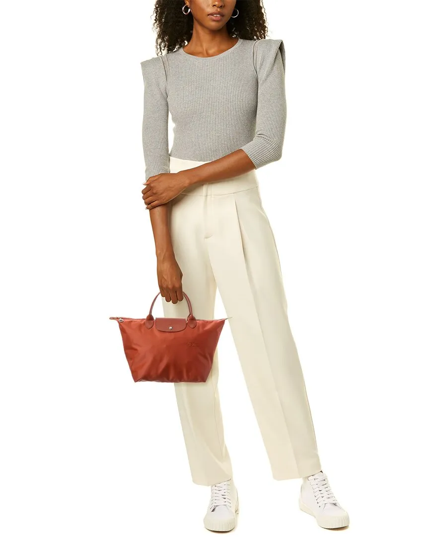 Longchamp Le Pliage Green Medium Canvas Handbag