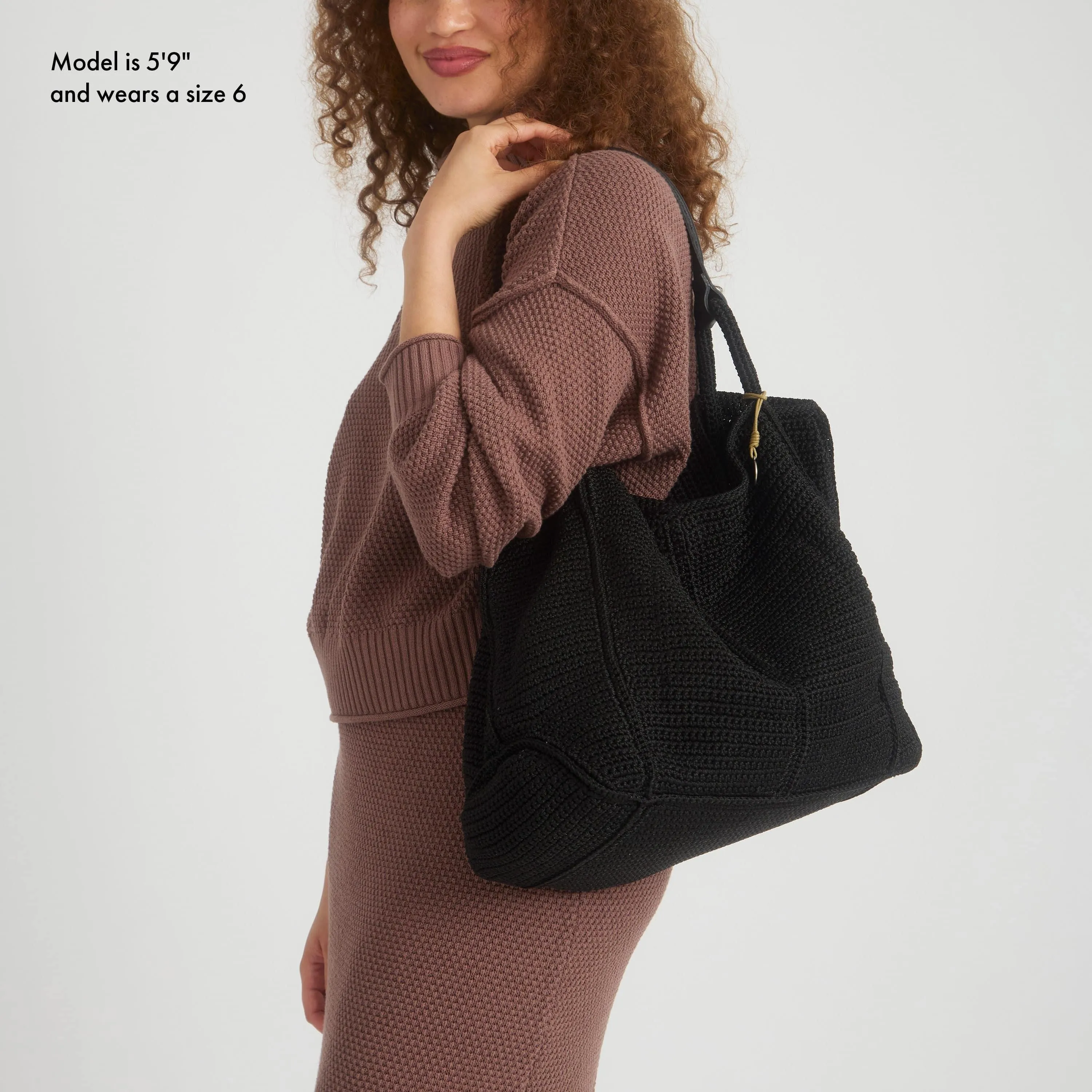 Los Feliz Large Tote - Hand Crochet - Black