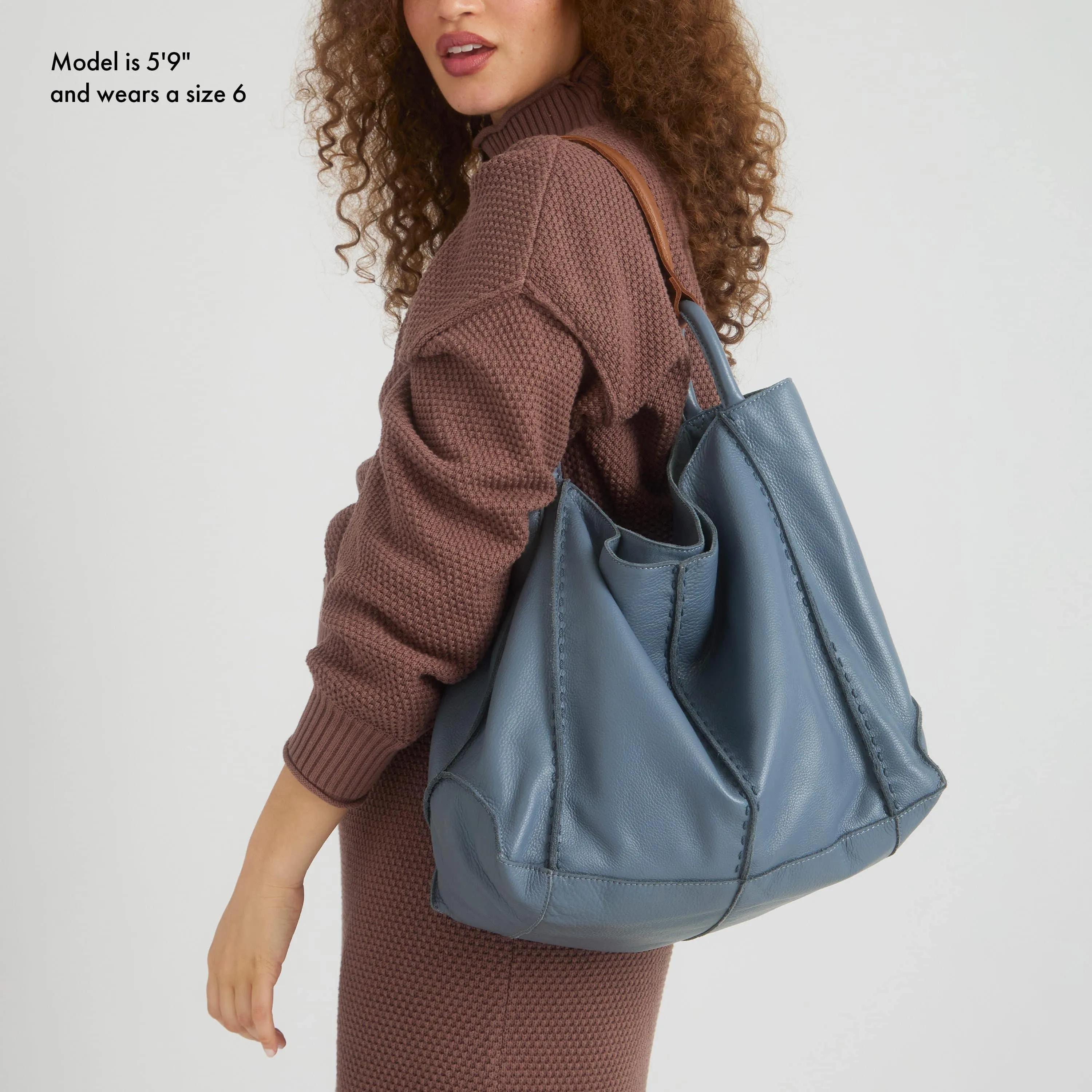 Los Feliz Large Tote - Leather - Maritime