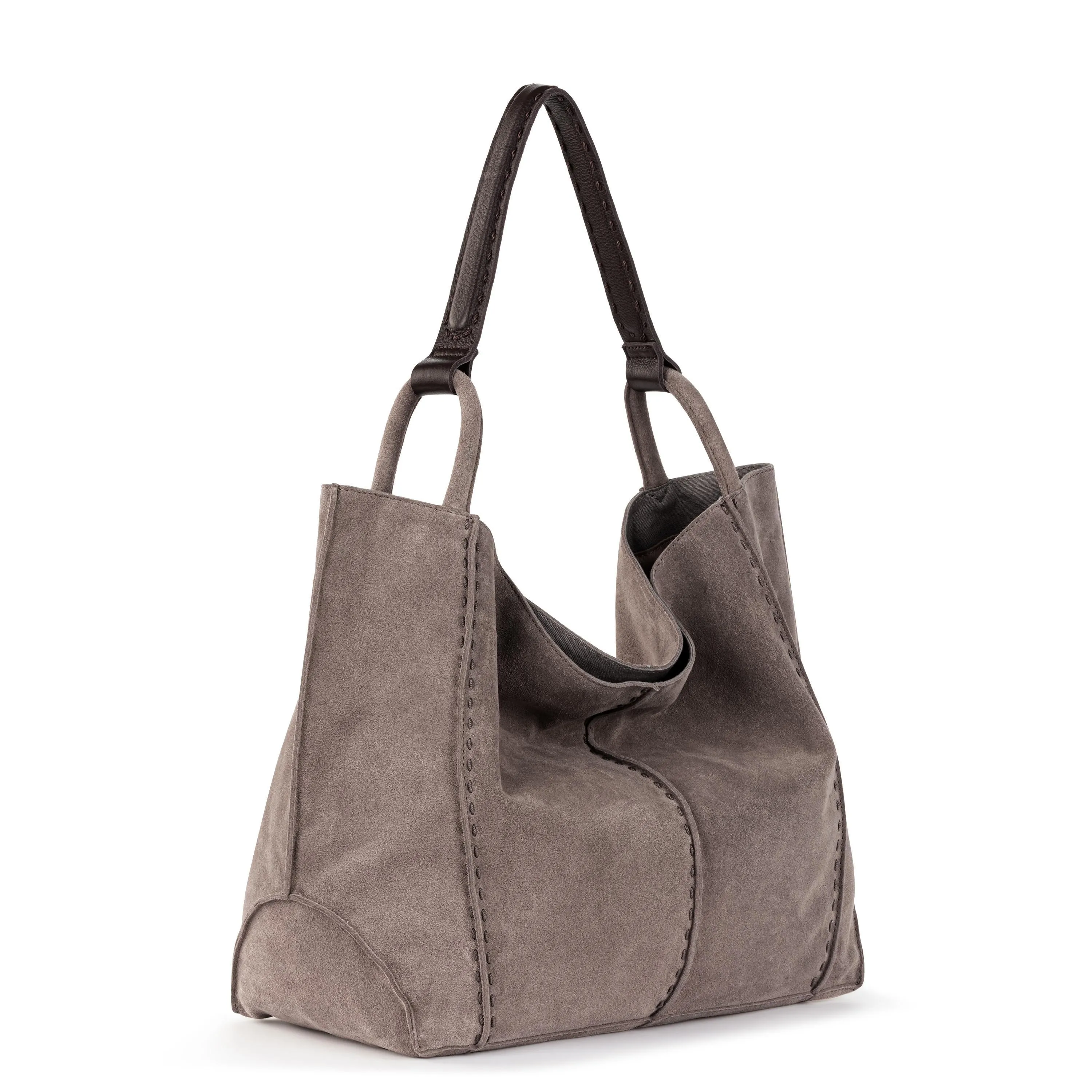 Los Feliz Large Tote - Leather - Mushroom Suede