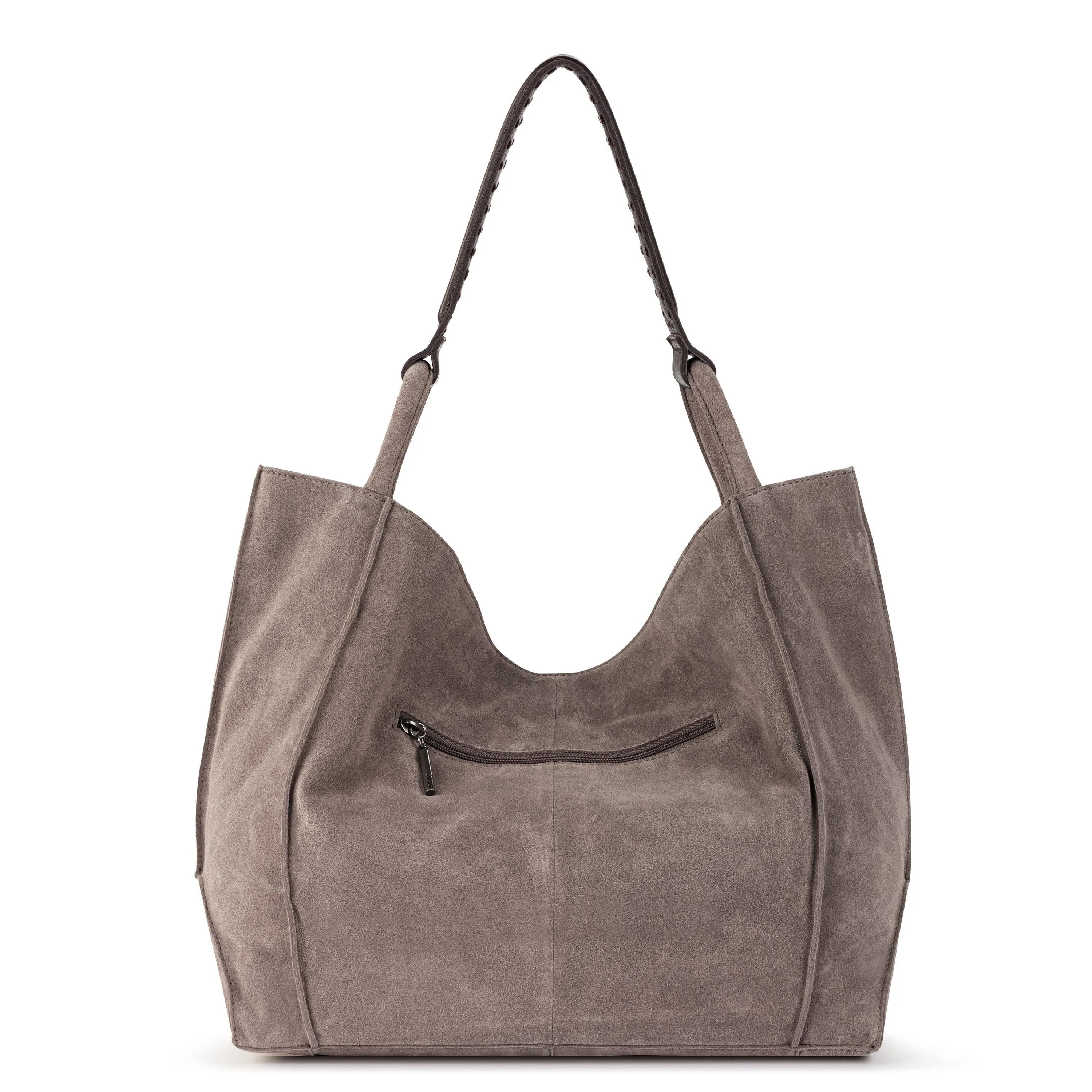 Los Feliz Large Tote - Leather - Mushroom Suede