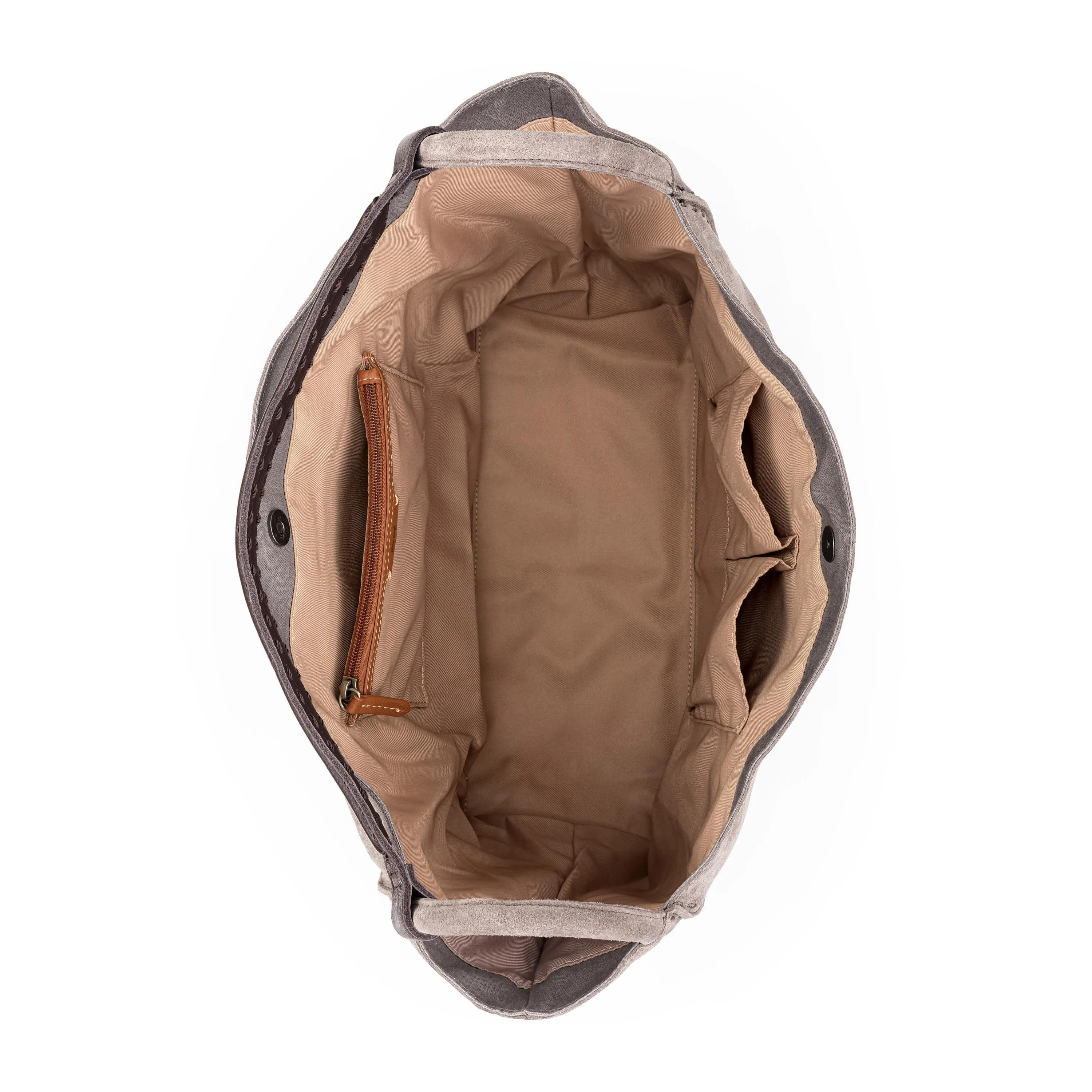 Los Feliz Large Tote - Leather - Mushroom Suede