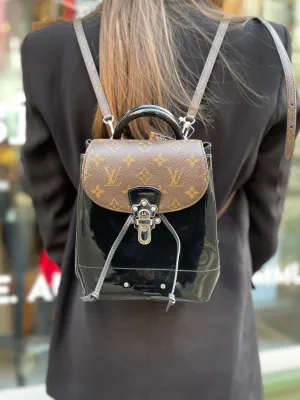 Louis Vuitton Monogram Canvas & Black Patent Leather Hot Springs Backpack