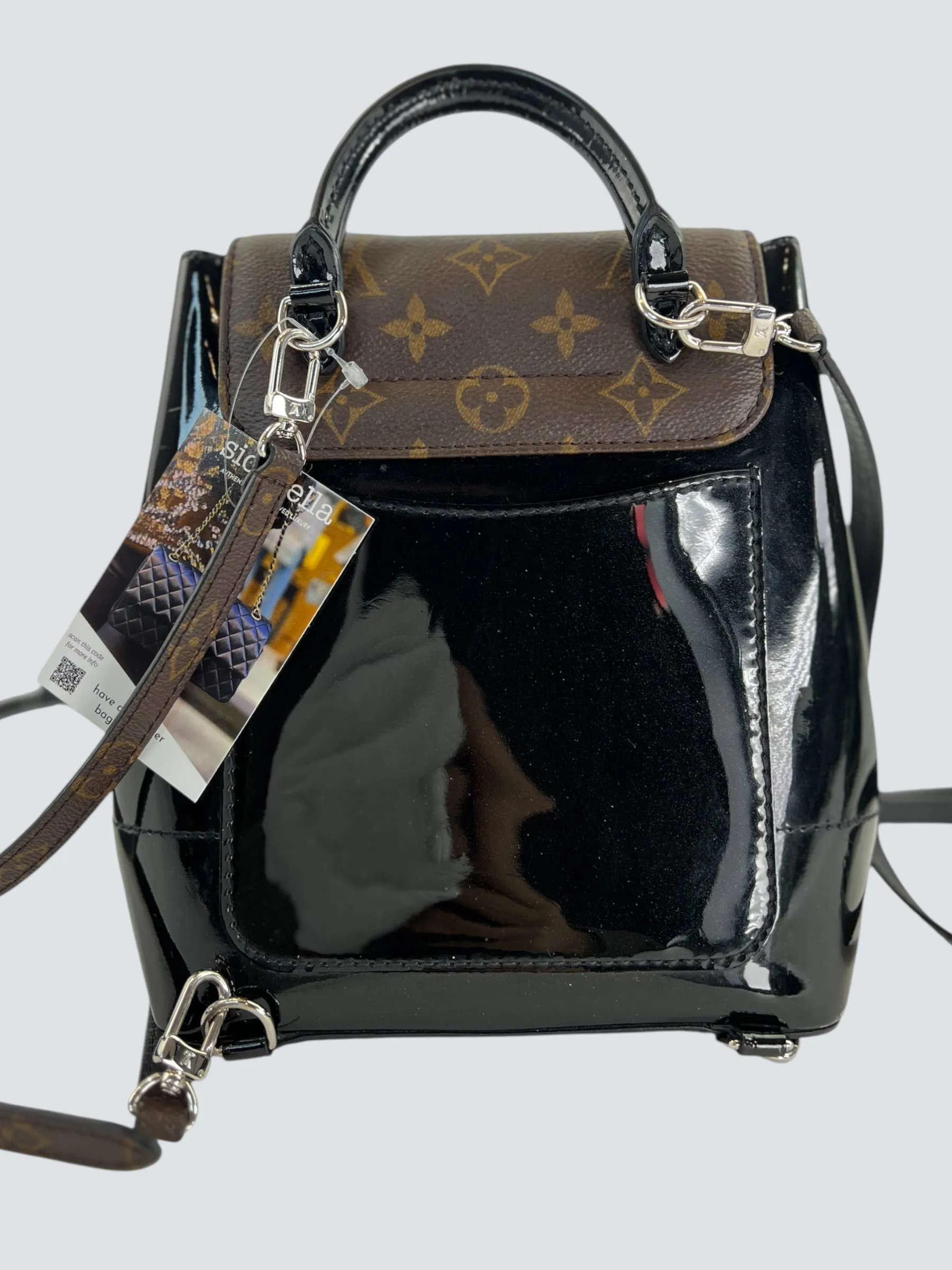 Louis Vuitton Monogram Canvas & Black Patent Leather Hot Springs Backpack
