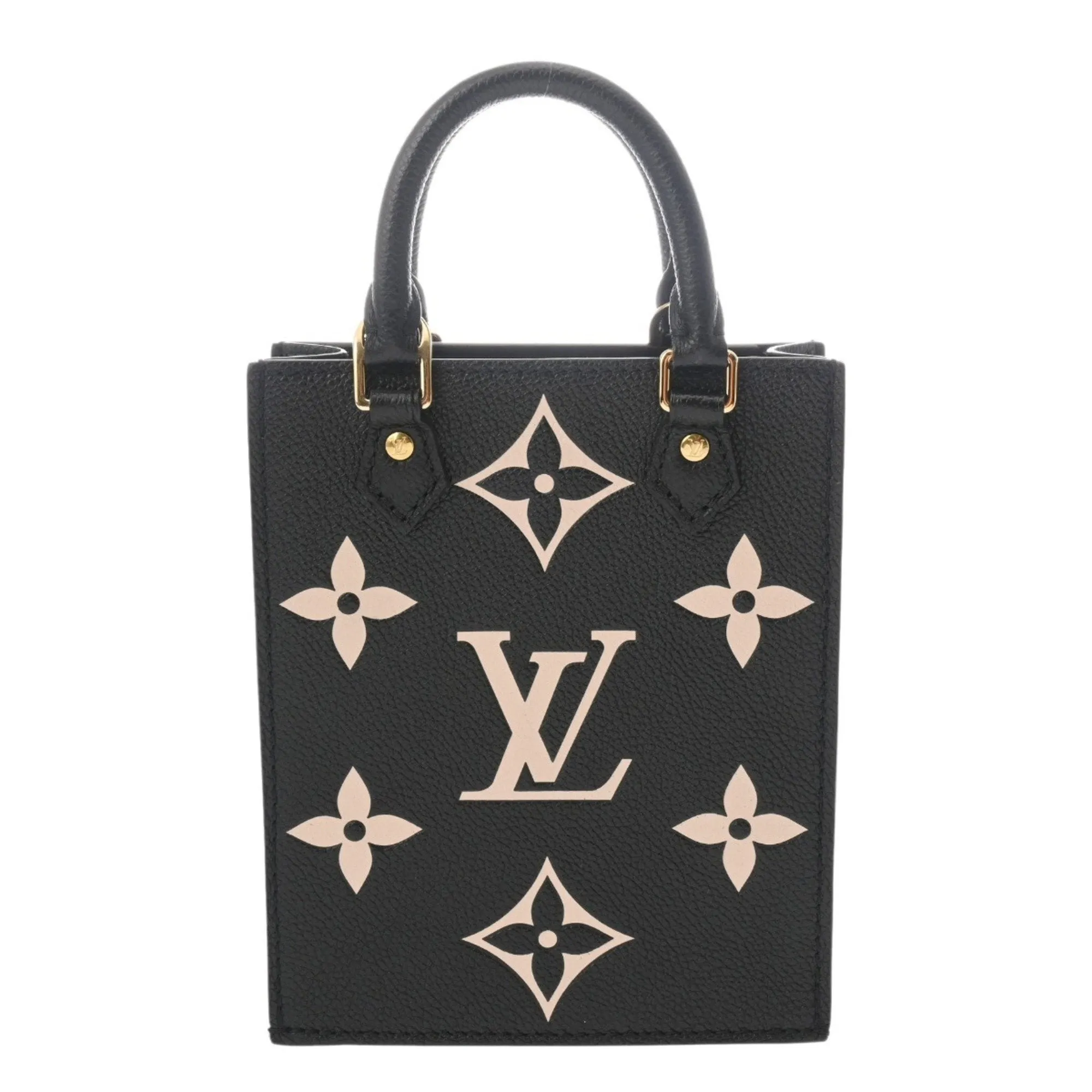 Louis Vuitton Noir Leather Handbag Tote Bag (Pre-Owned)