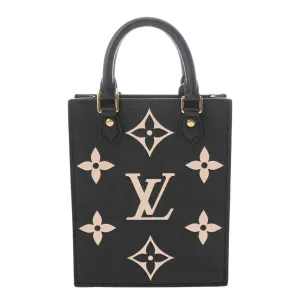Louis Vuitton Noir Leather Handbag Tote Bag (Pre-Owned)