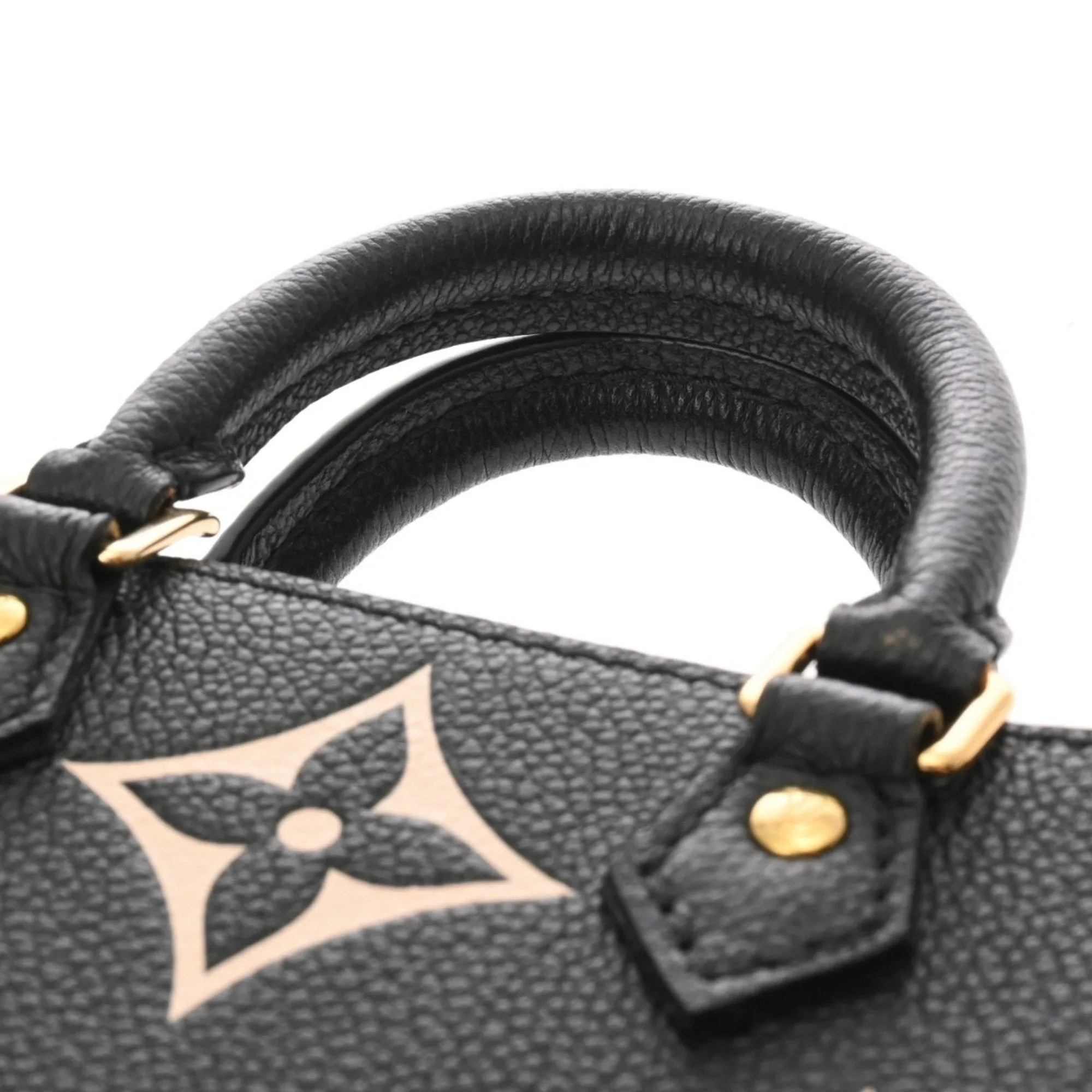 Louis Vuitton Noir Leather Handbag Tote Bag (Pre-Owned)