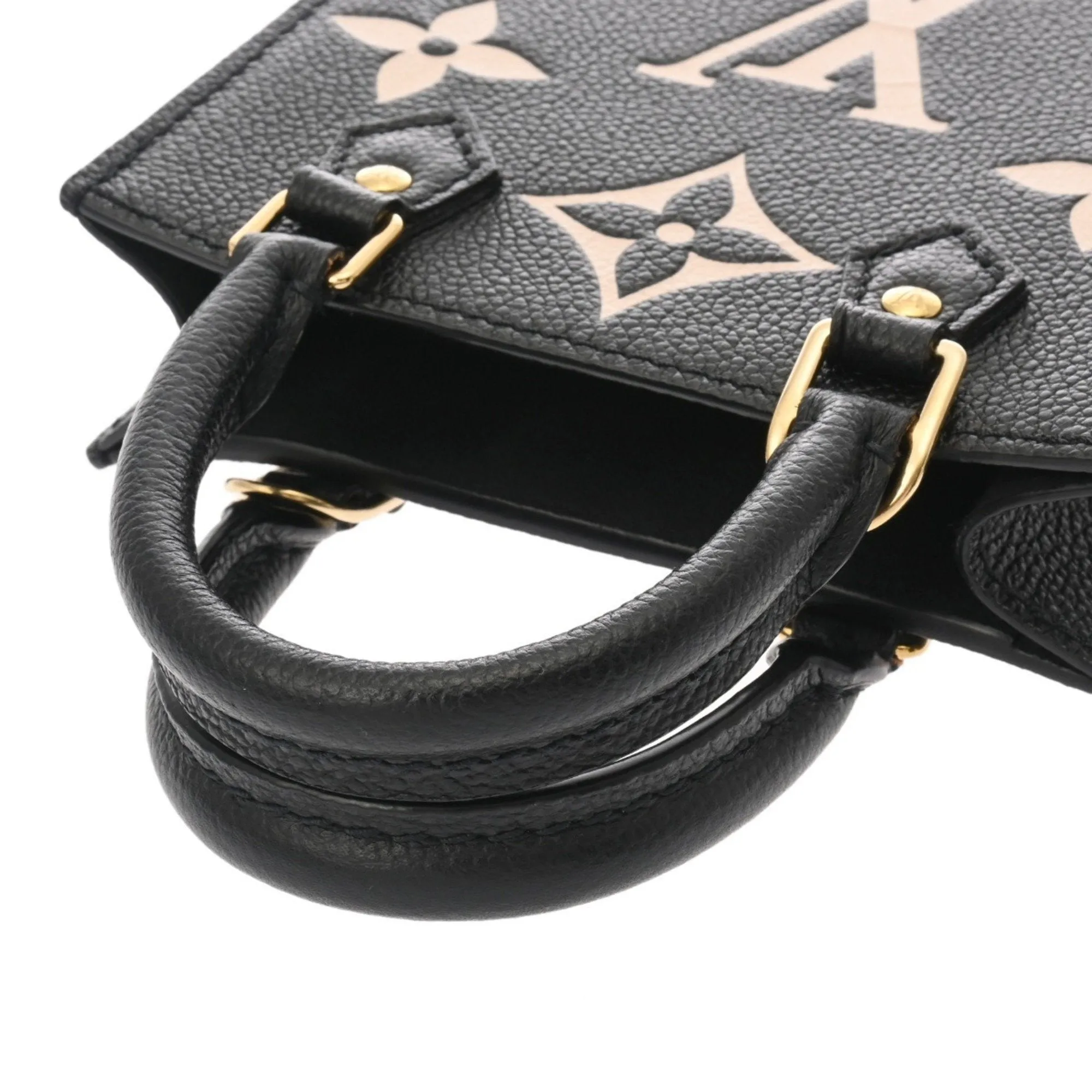 Louis Vuitton Noir Leather Handbag Tote Bag (Pre-Owned)