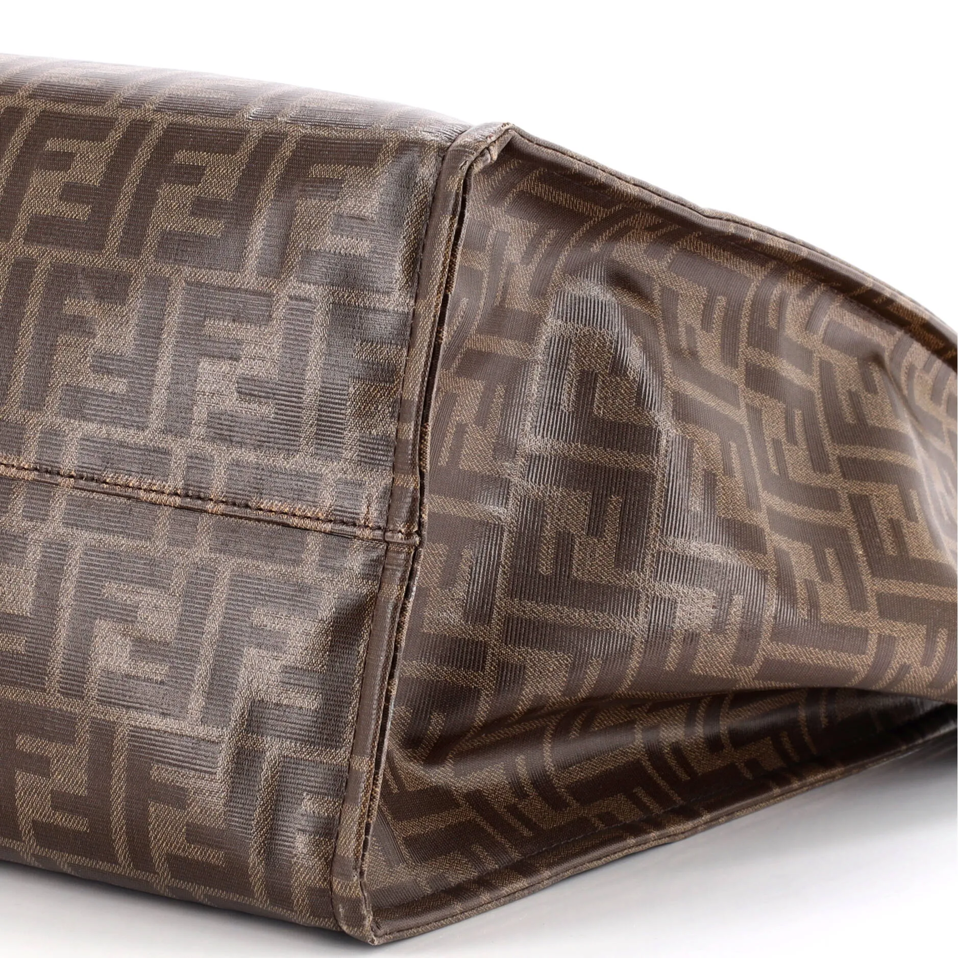 Mania Logo Shopper Tote Zucca Coated Canvas Large