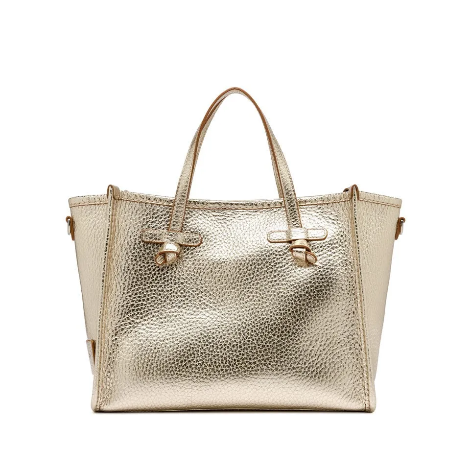 Marcella Textured Gold Calf Leather Bag