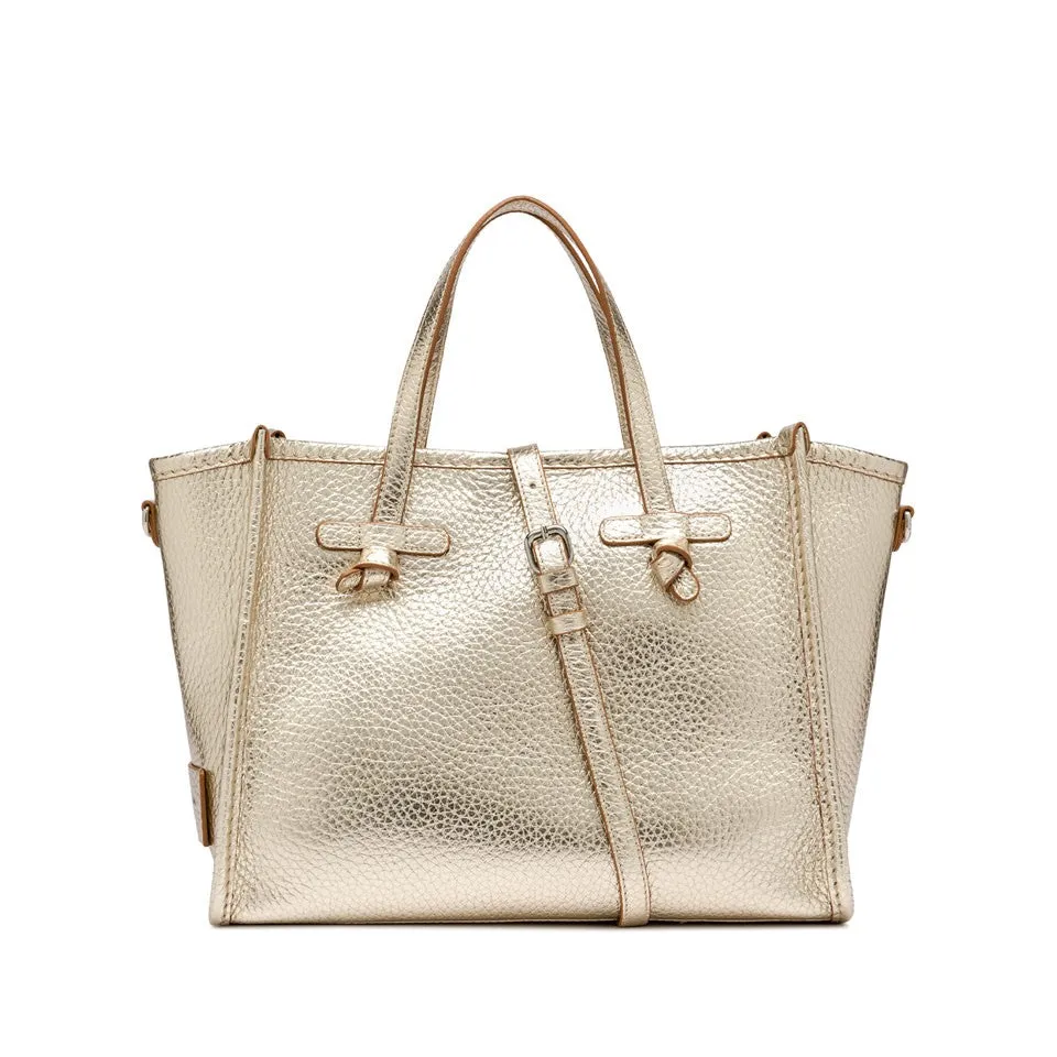 Marcella Textured Gold Calf Leather Bag