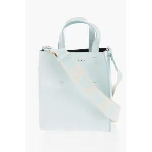 Marni Leather MUSEO Mini Tote Bag with Removable Shoulder Women's Strap