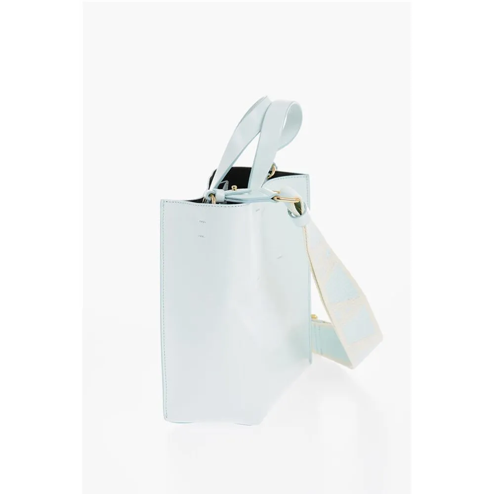 Marni Leather MUSEO Mini Tote Bag with Removable Shoulder Women's Strap