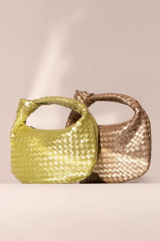 Melie Bianco Drew Small Top Handle Bag - Metallic Lime