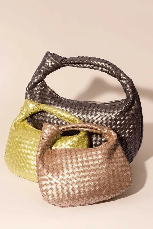 Melie Bianco Drew Small Top Handle Bag - Metallic Lime
