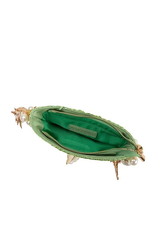 Melie Bianco Isla Natural Shells Straw Top Handle Bag