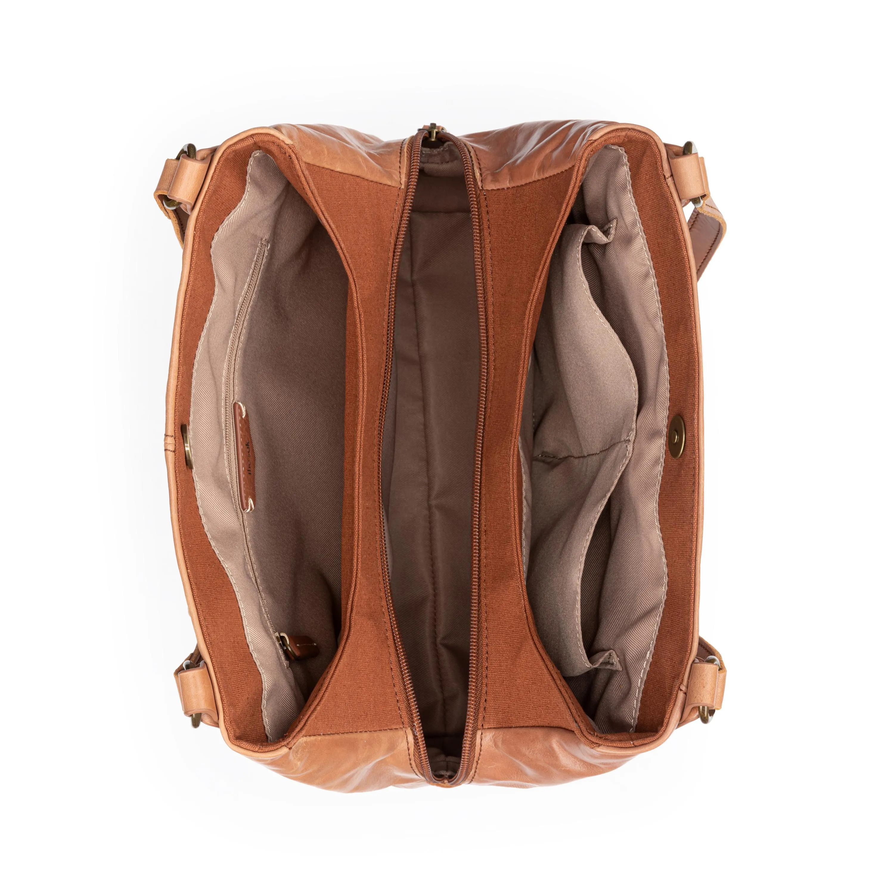 Melrose Satchel - Leather - Tobacco Floral Embossed