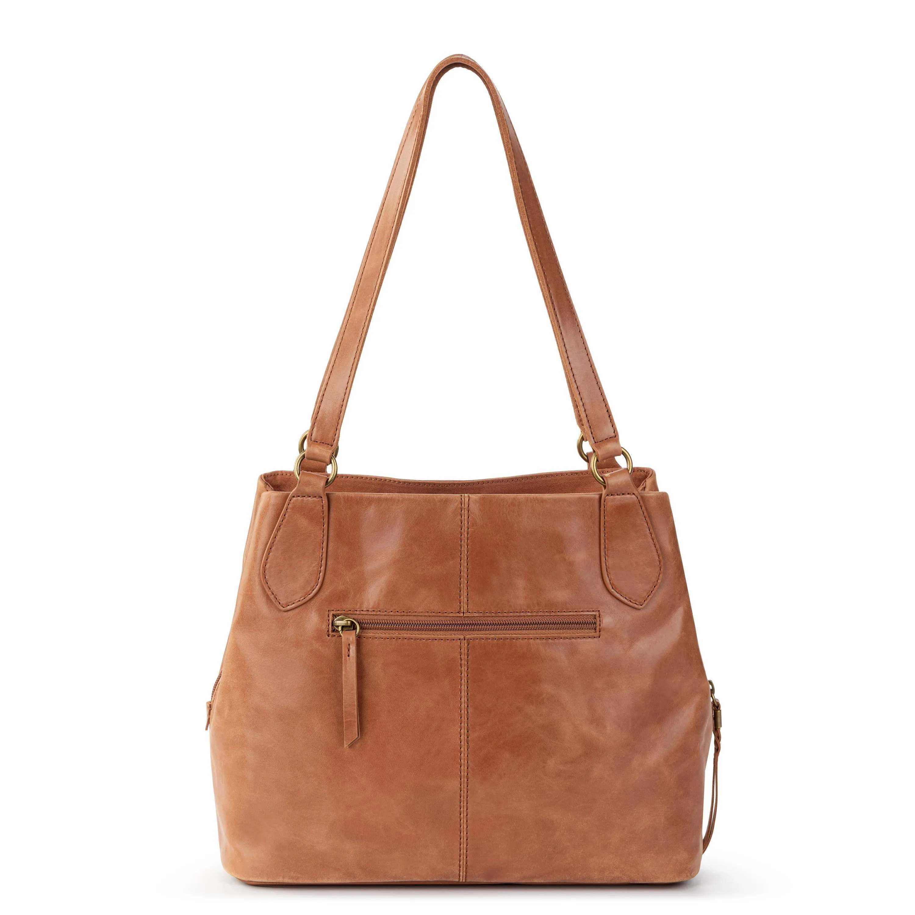 Melrose Satchel - Leather - Tobacco Floral Embossed