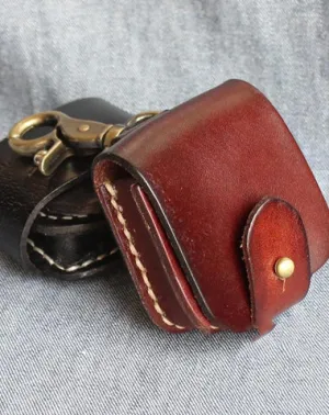 Mens Brown Leather Standard Zippo Lighter Cases Handmade Black Zippo Lighter Holder with Belt Clip