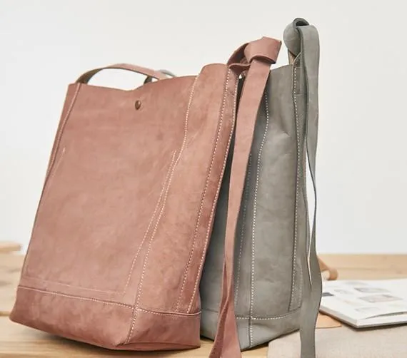 Mens Leather Cool Shoulder Tote Bag Messenger Bag Tote Side Bag for Men