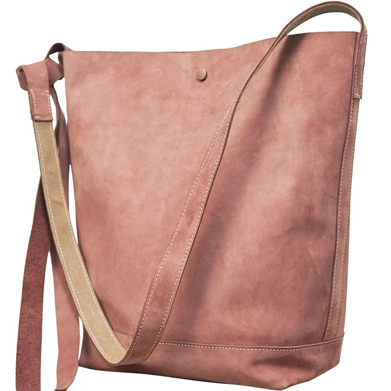 Mens Leather Cool Shoulder Tote Bag Messenger Bag Tote Side Bag for Men