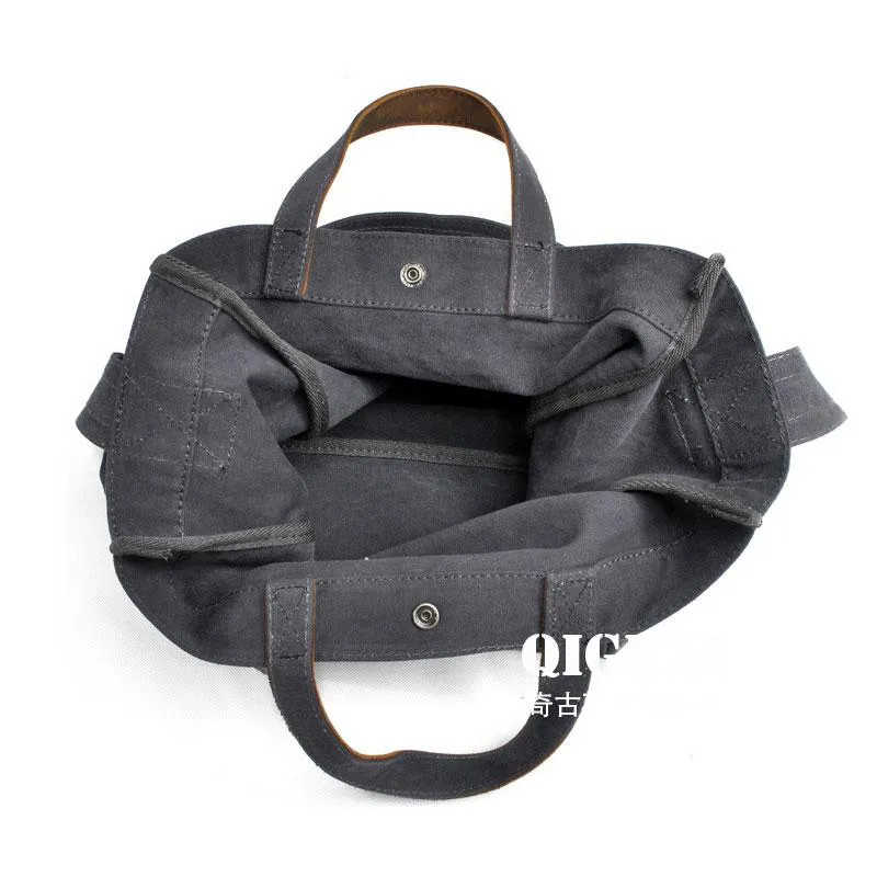 Mens Waxed Canvas Shopper Bag Canvas Tote Bag Canvas Shoulder Bag for Men