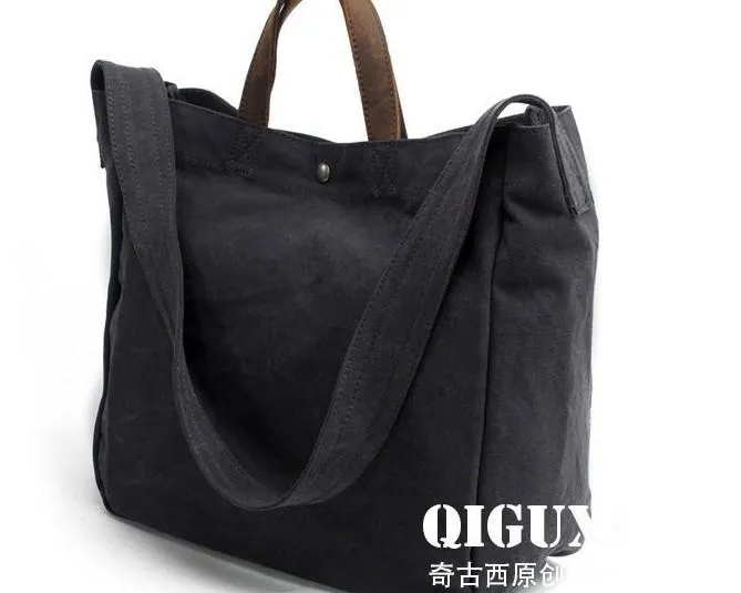 Mens Waxed Canvas Shopper Bag Canvas Tote Bag Canvas Shoulder Bag for Men