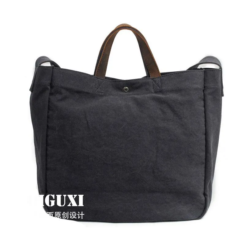 Mens Waxed Canvas Shopper Bag Canvas Tote Bag Canvas Shoulder Bag for Men