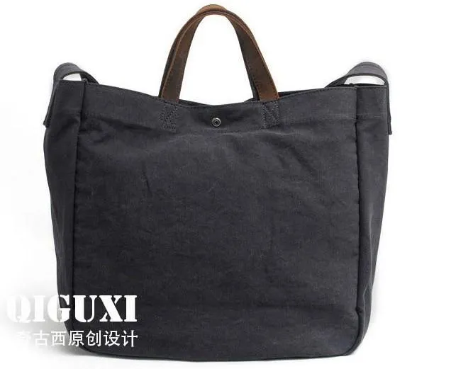 Mens Waxed Canvas Shopper Bag Canvas Tote Bag Canvas Shoulder Bag for Men