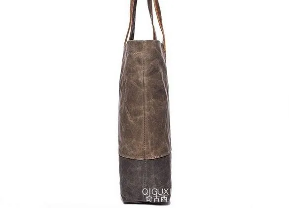 Mens Waxed Canvas Tote Bag Canvas Shopper Bags Canvas Shoulder Bags for Men