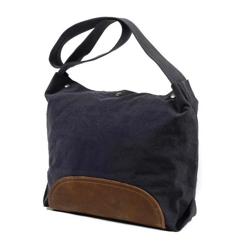Mens Waxed Canvas Tote Purse Handbags Canvas Shoulder Bag for Men