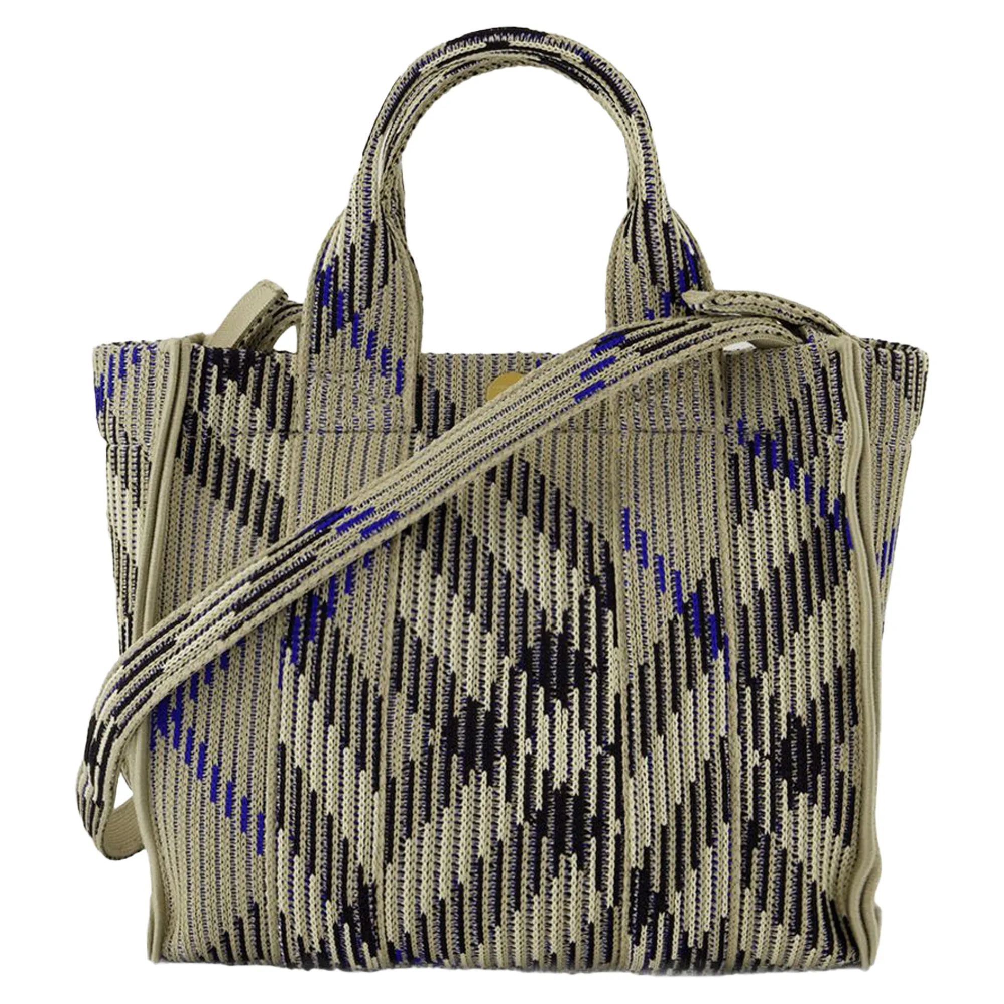 Mini Knit Shopper Bag - Burberry - Nylon - Neutral