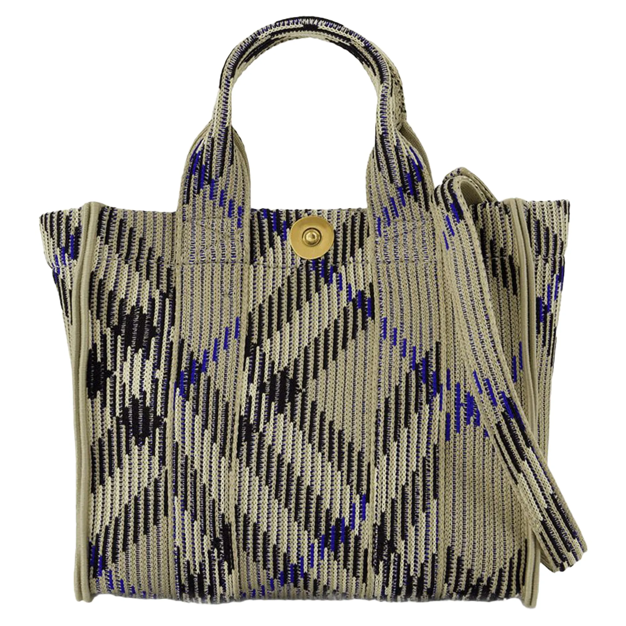 Mini Knit Shopper Bag - Burberry - Nylon - Neutral
