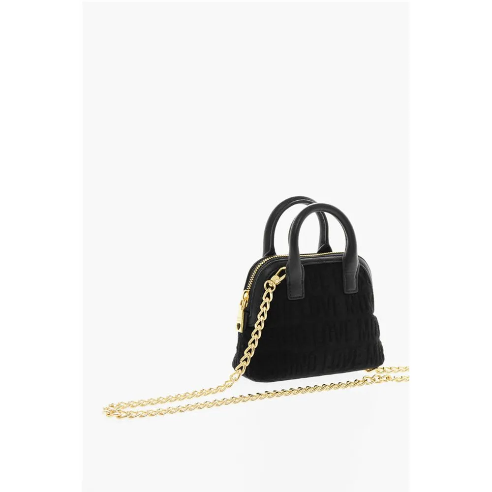Moschino LOVE All Over Logo Embossed Terry Mini Women's Bag