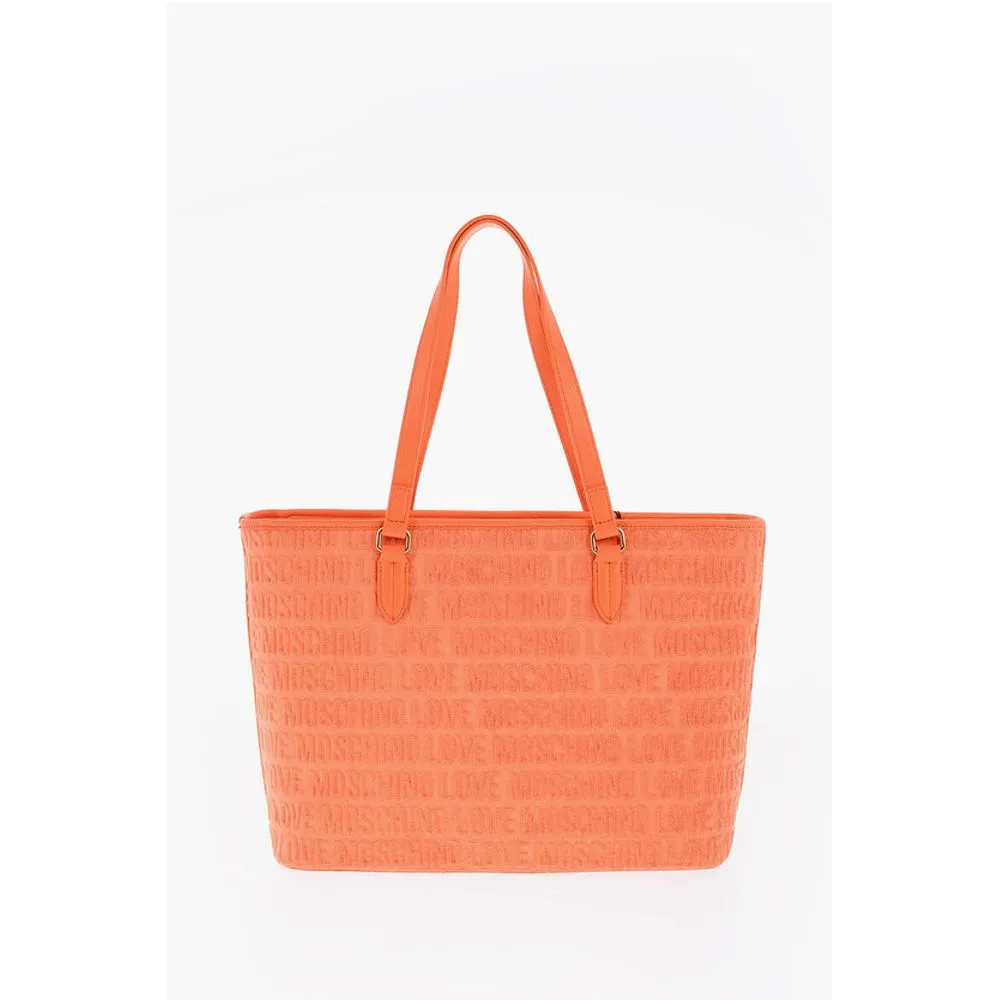 Moschino LOVE Faux Leather and Sponge Tote Bag with Embossed Women's Logo