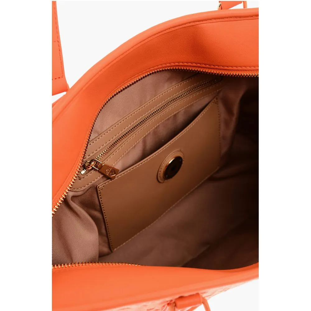 Moschino LOVE Faux Leather and Sponge Tote Bag with Embossed Women's Logo