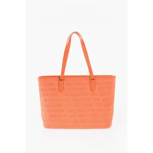 Moschino LOVE Faux Leather and Sponge Tote Bag with Embossed Women's Logo