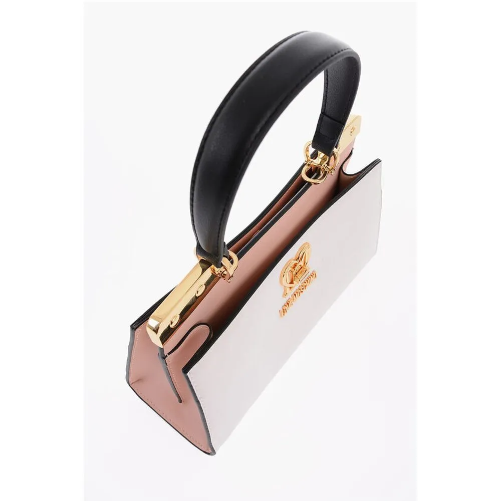Moschino LOVE Faux Leather Handbag with Golden Women's Details