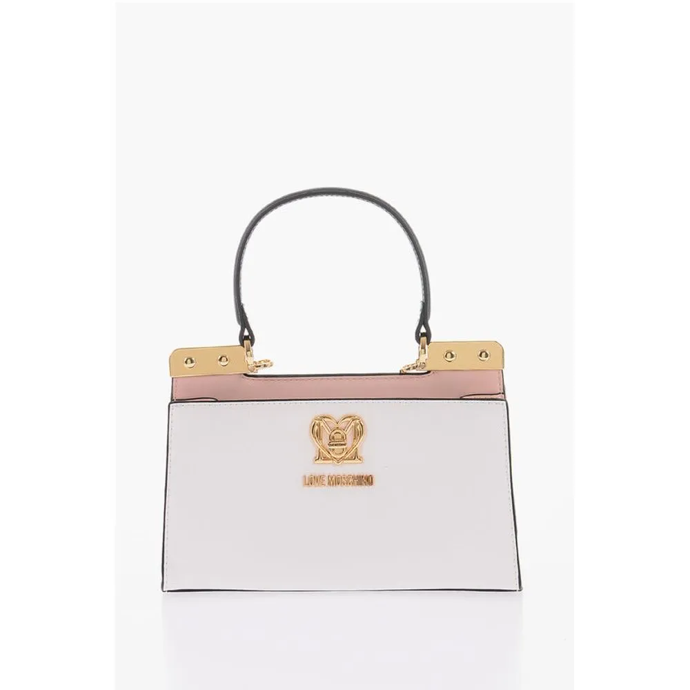 Moschino LOVE Faux Leather Handbag with Golden Women's Details